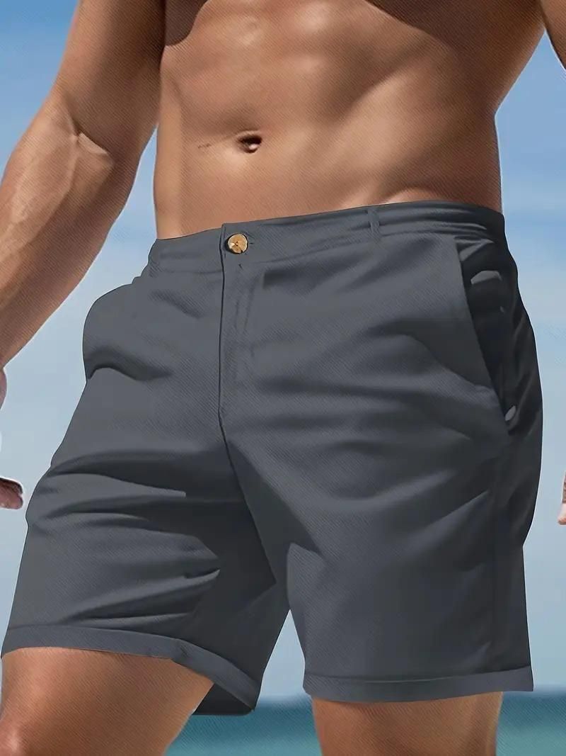 Men's Sleek Solid Casual Shorts Pack of 2 (Dark Grey-Light Grey)